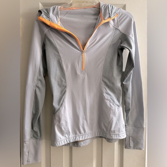 MPG Gray and Orange Quarter-Zip Hoodie - Picture 1 of 5